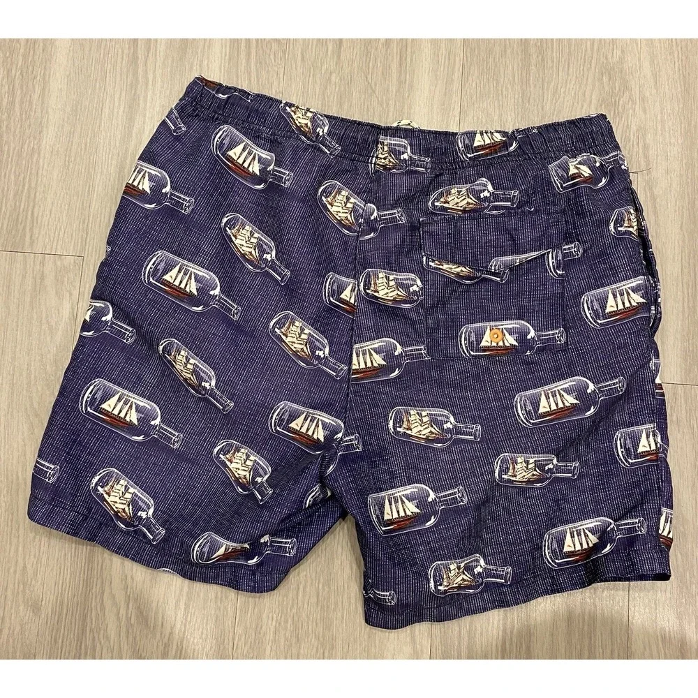 Tommy Bahama Relax Mens Swim Medium Shorts Trunks Ship in a Bottle Blue